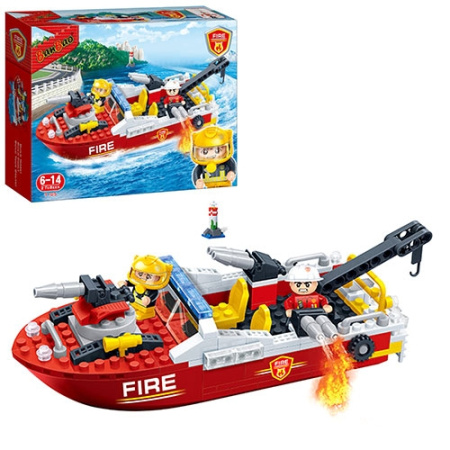 фото Конструктор для детей BanBao 7105 пожарный катер (198 деталей)