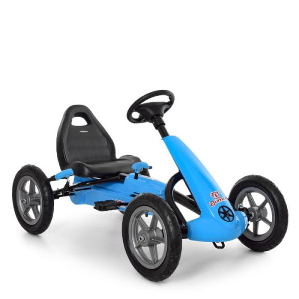 Детский педальный карт Bambi M 4120-4 ручной тормоз и надувные колеса (синий)