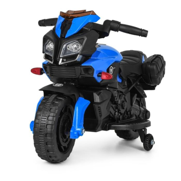 Мотоцикл детский Bambi M 3832L-2-4 кожаное сиденье и свет (синий)