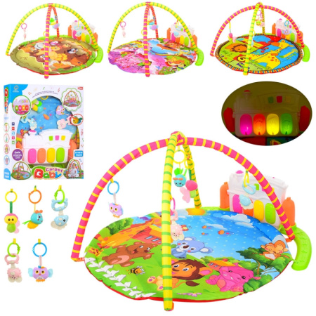 фото Развивающий коврик для детей 039-41-42-43 пианино и дуги с подвесками