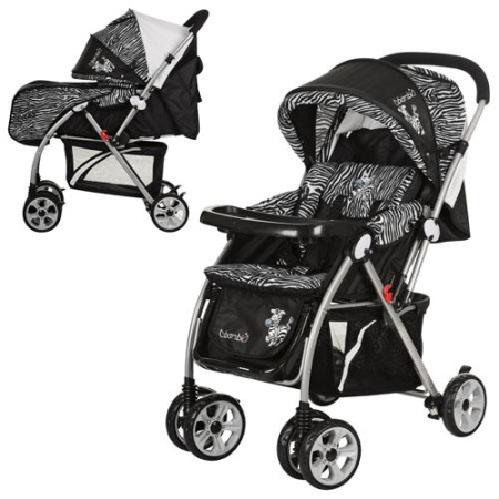 фото Коляска для детей M 2109-3 прогулочная (черный-зебра)
