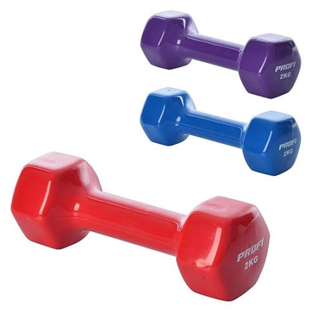 фото Гантель 2 кг Profi M 0290 с виниловым покрытием