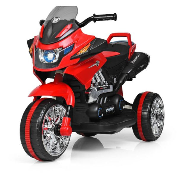 Мотоцикл для детей Bambi M 3928L-3 светящиеся колеса и корпус (красный)