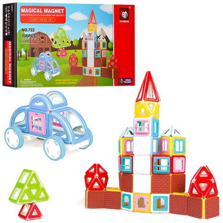 фото Детский магнитный конструктор 722 (196 деталей)