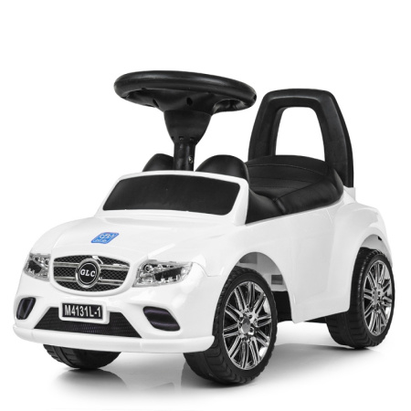 фото Детская машинка-каталка Mercedes GLC M 4131L-1 кожа и музыка (белая)