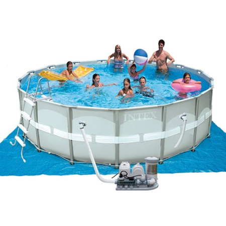 фото Каркасный бассейн Intex 28328 с лестницей и фильтр-насосом (488х122см)