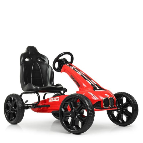 Детский педальный карт Bambi M 5393E-3 с колесами ЕВА (красный)