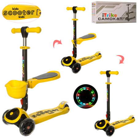 фото Самокат-беговел для детей Itrike JR 3-074-Y светящиеся колеса