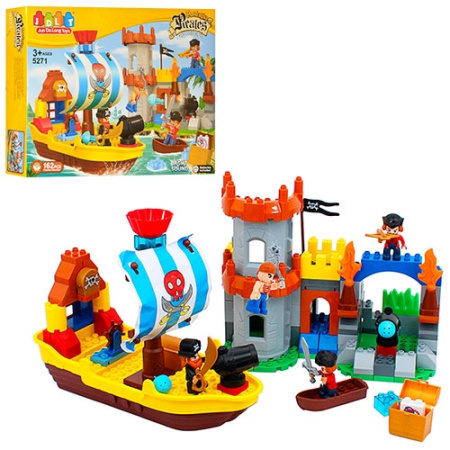 фото Конструктор для детей JDLT 5271 пиратский корабль замок (162 детали)