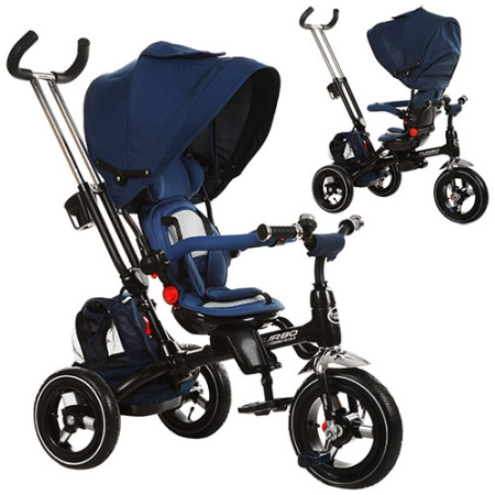 фото Трехколесный велосипед M 3202A-2 с поворотным сидением (темно-синий)