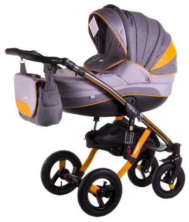 фото Коляска 2 в 1 Adamex Aspena Grand Prix Collection yellow-black 620260