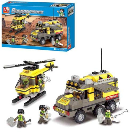 фото Детский конструктор SLUBAN M38-B0137 Вертолет и машинка (360 дет)