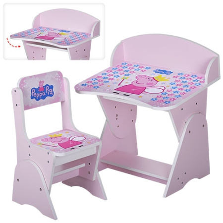 фото Регулируемая парта со стульчиком ML-315-07-3 Peppa pig (розовая)
