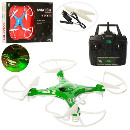 фото Квадрокоптер на аккумуляторе XY-9 с пультом управления запасные лопасти и свет
