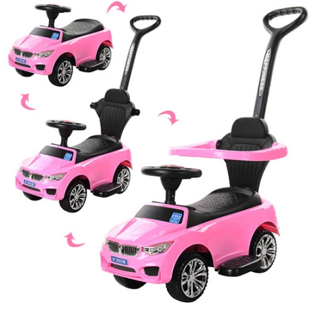 фото Каталка-толокар для детей BAMBI M 3503B-8 с родительской ручкой (розовый)