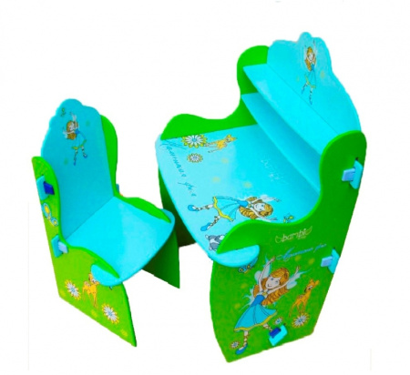 фото Детская парта для девочек "Маленькая фея" W 010 со стульчиком