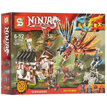 фото Детский конструктор SY861 Ninjago дракон транспорт здание (1208 деталей)