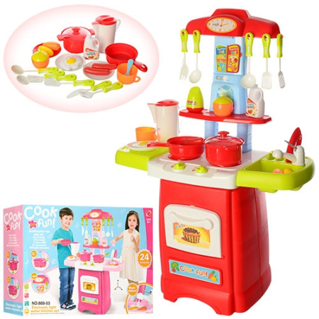 фото Детская игровая кухня 889-52-53 звук свет 24 предмета