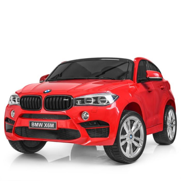 Детский джип BMW X6M JJ2168-3 с кожаным сиденьем (красный)