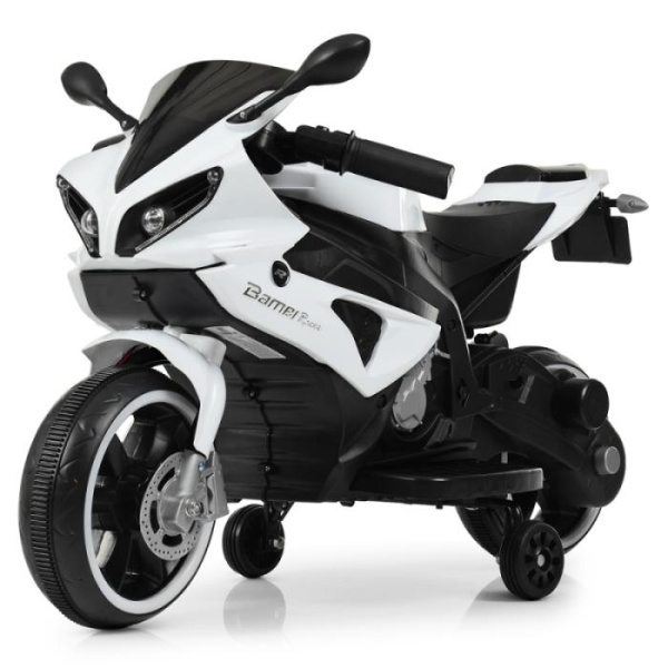 Детский спортивный мотоцикл Yamaha R1 M 4183-1 два мотора и два аккумулятора (белый)