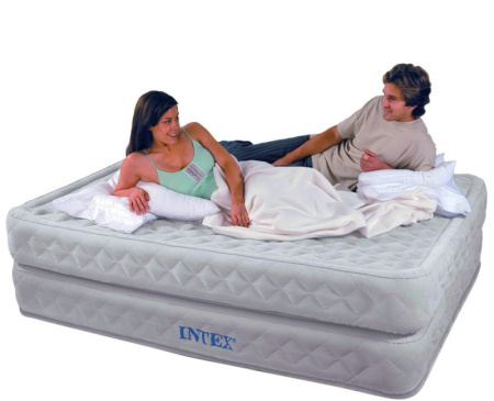 фото Надувная кровать 66962 велюр, со встроенным насососом, Intex