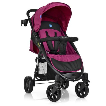 фото Детская прогулочная коляска BAMBI M 3409-3-8 книжка глубокий капюшон (черная-фуксия)