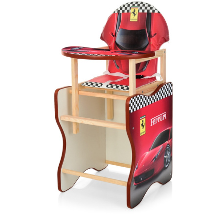 фото Деревянный стульчик-трансформер для кормления М K-112-7PU Ferrari экокожа (красный)