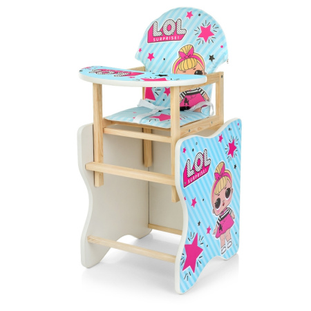 фото Деревянный стульчик-трансформер для кормления М K-112-24PU LOL экокожа
