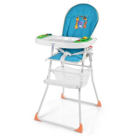 фото Стульчик для кормления Bambi M 0404-1 c корзиной музыкальный (синий)