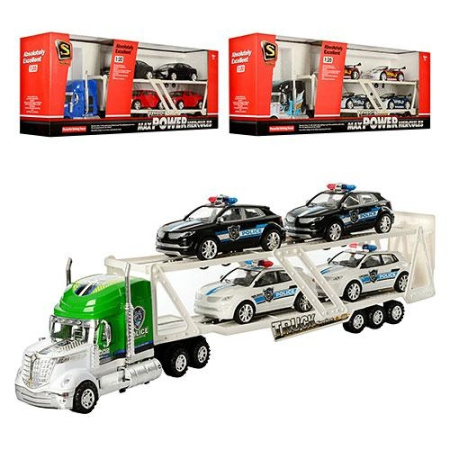 фото Инерционный трейлер 6618-86/628-82/638-88 с машинками