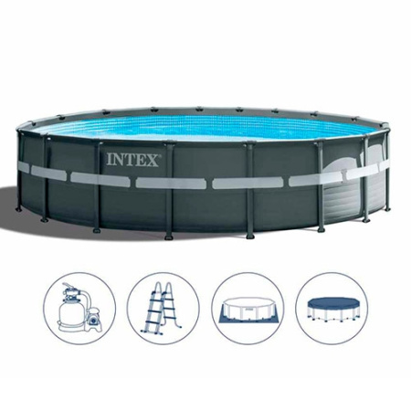 фото Бассейн каркасный Intex 26330 с фильтр-насосом и аксессуарами (549-132 см)