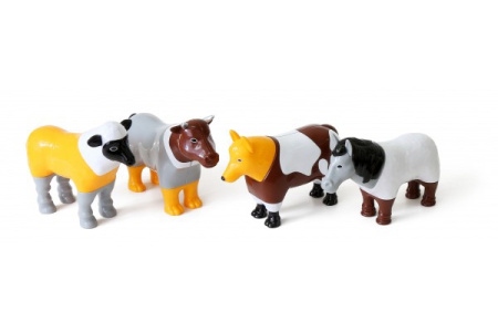 фото Пазл 3D детский магнитные животные POPULAR Playthings Mix or Match (корова, лошадь, овца, собака)