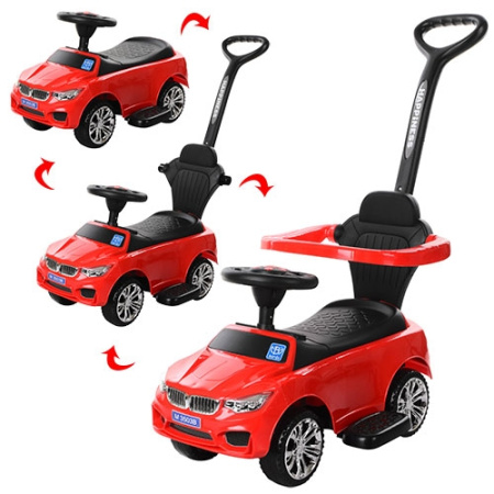 фото Каталка-толокар для детей BAMBI M 3503B-3 с родительской ручкой (красный)