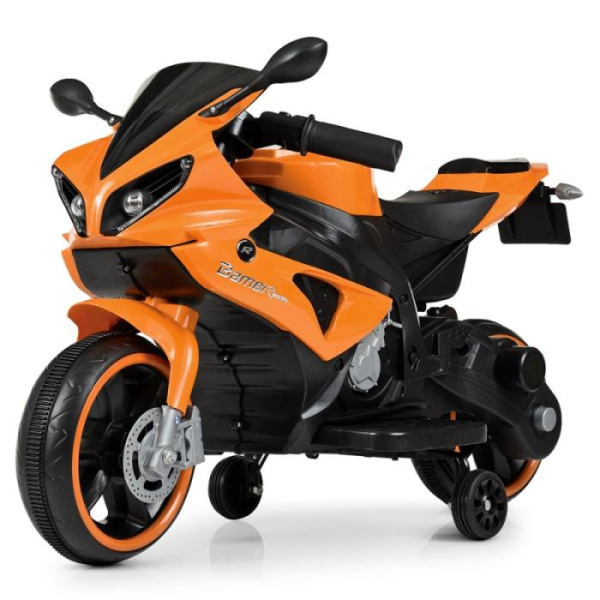 Детский спортивный мотоцикл Yamaha R1 M 4183-7 два мотора и два аккумулятора (оранжевый)