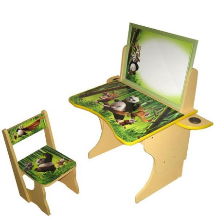 фото Парта растущая «Панда Кун Фу» с мольбертом