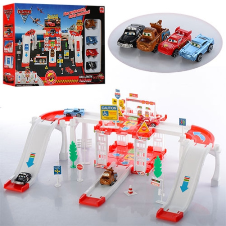 фото Детский игрушечный гараж Y725 Тачки два этажа