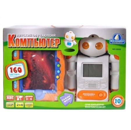 фото Детский ноутбук-робот "Всезнайка" 8600, с карточками и музыкой, рус. яз.