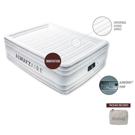 фото Надувная велюровая кровать Bestway 67570 с встроенным электронасосом (203-156-56 см)