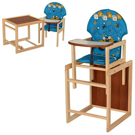 фото Стульчик для кормления трансформер Vivast М V-010-25-1 (голубой бегемот)