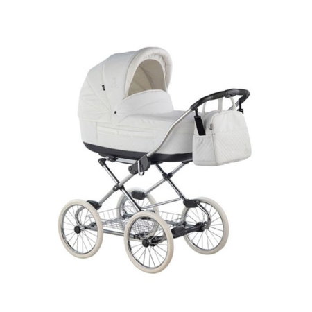 фото Коляска 2 в 1 Классическая Roan Marita Prestige Chrome (Колесо 14"B) S150 Белая Кожа 10481