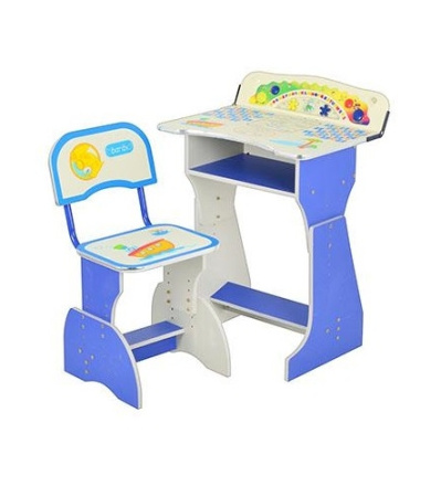 фото Регулируемая парта со стульчиком Bambi HB 2075-01-7 для детей от 3-х лет (синяя)