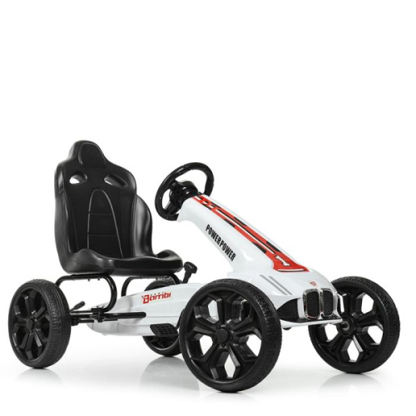 Детский педальный карт Bambi M 5393E-1 с колесами ЕВА (белый)