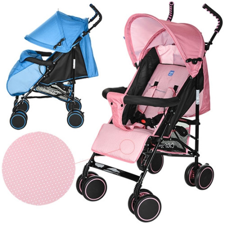 фото Прогулочная детская коляска M 3421-1 трость (голубая розовая)
