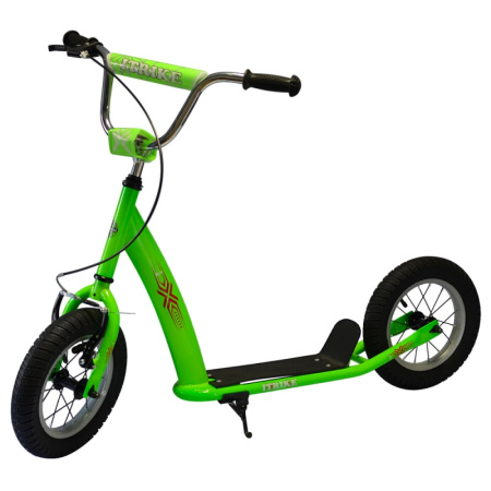фото Подростковый самокат iTrike SR 2-047-GR два резиновых колеса руль 77-97 см (зеленый)