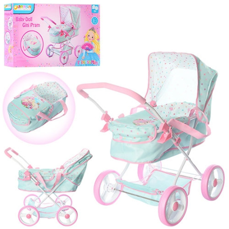 фото Коляска для куклы классика D-86487 корзина люлька