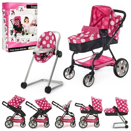 фото Коляска-трансформер для куклы 5в1 HAUCK D-88844 стул для кормления корзина