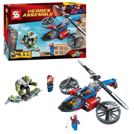 фото Конструктор SY315 супергерои вертолет (327 деталей)