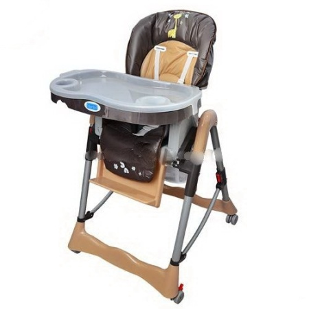 фото Стульчик для кормления RT - 002 L-13 бежевый, колесики, корзина