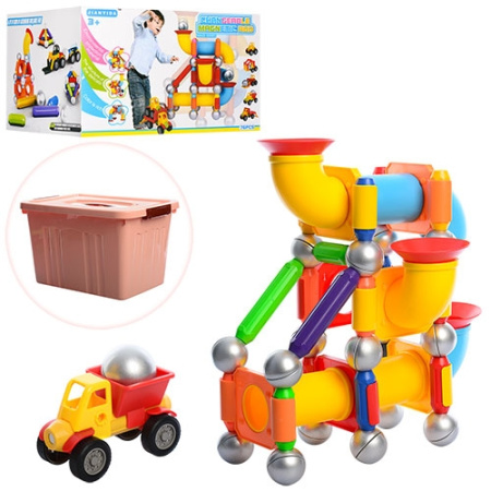 фото Детский магнитный конструктор J-14A в чемодане (76 деталей)