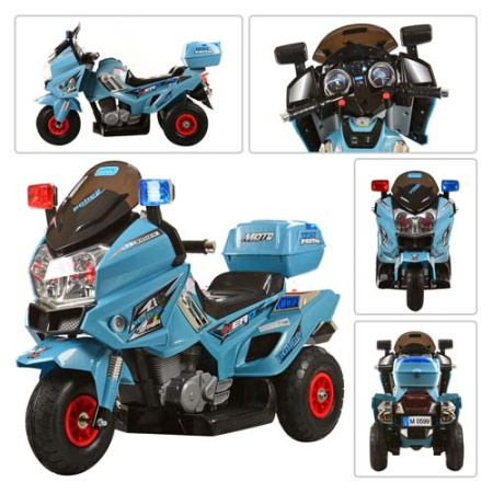 фото Электромотоцикл для детей BAMBI M 0599 A-4 полиция надувные колеса (голубой) фото Электромотоцикл для детей BAMBI M 0599 A-4 полиция надувные колеса (голубой)